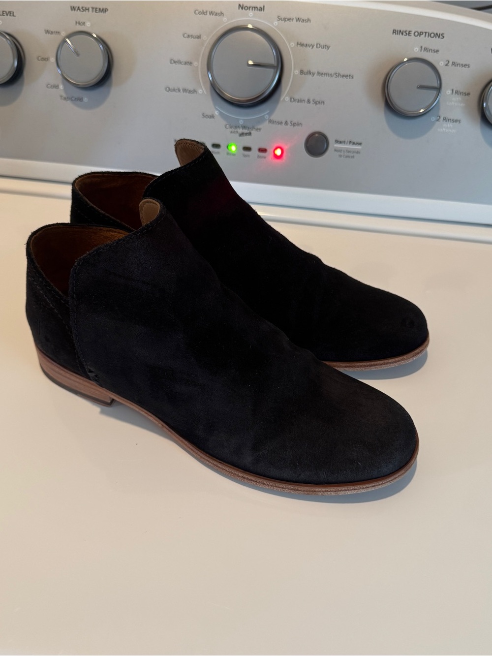 Frye Elyssa Shootie Ankle Boots Black Suede Leather 9M